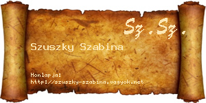 Szuszky Szabina névjegykártya